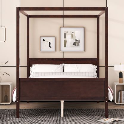 Canopy Platform Bed With Headboard And Footboard, Slat Support Leg - The Sleep Loft - Online Mattress Showroom NYC
