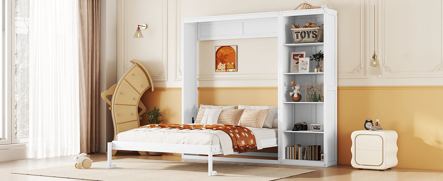 Murphy Wall Bed With Shelves - The Sleep Loft - Online Mattress Showroom NYC