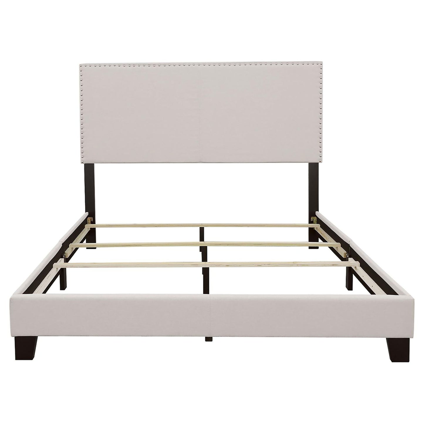 Ivory - Bed With Nailhead Trim - The Sleep Loft - Online Mattress Showroom NYC