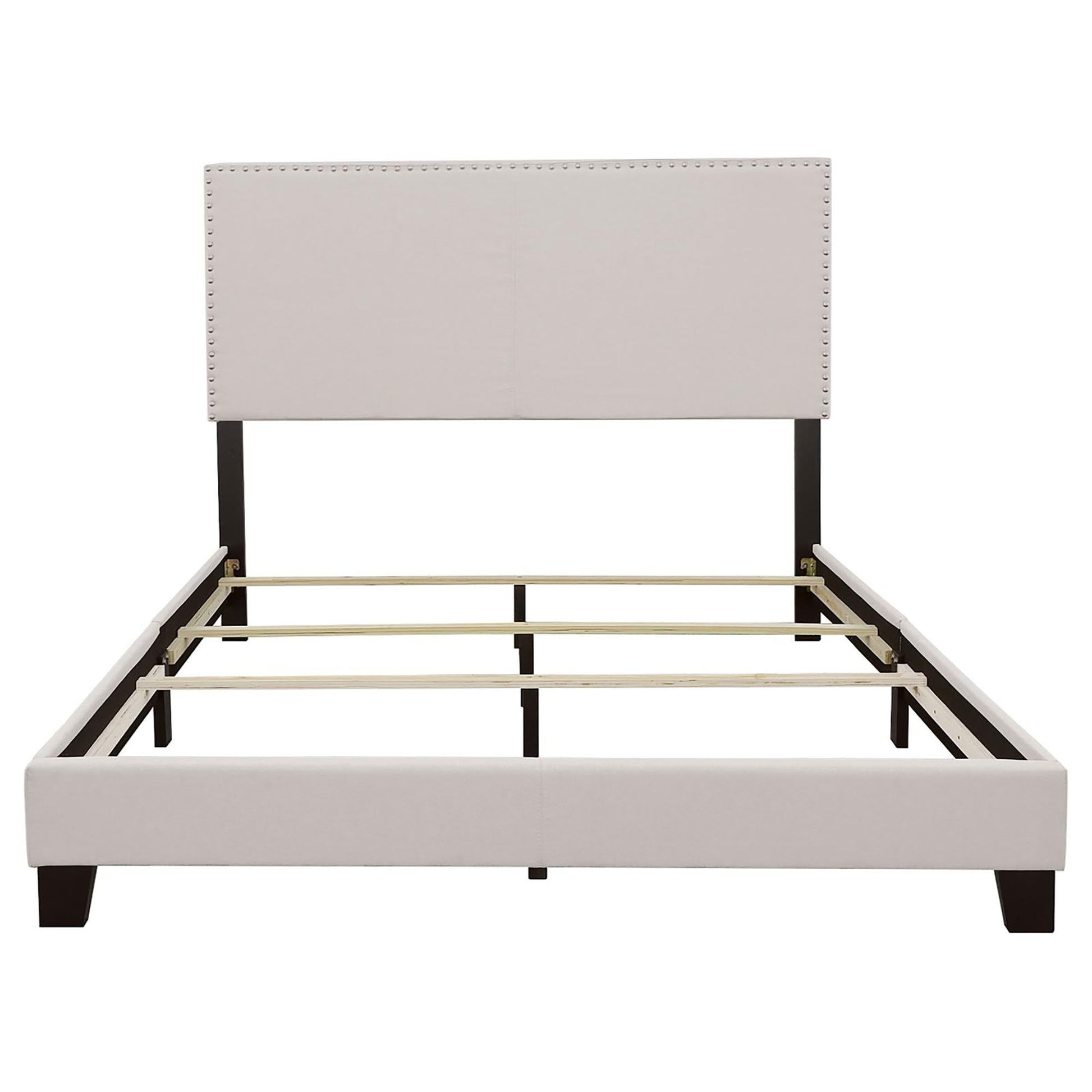 Ivory - Bed With Nailhead Trim - The Sleep Loft - Online Mattress Showroom NYC
