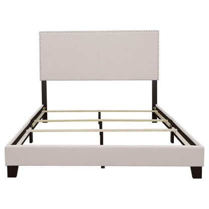 Ivory - Bed With Nailhead Trim - The Sleep Loft - Online Mattress Showroom NYC