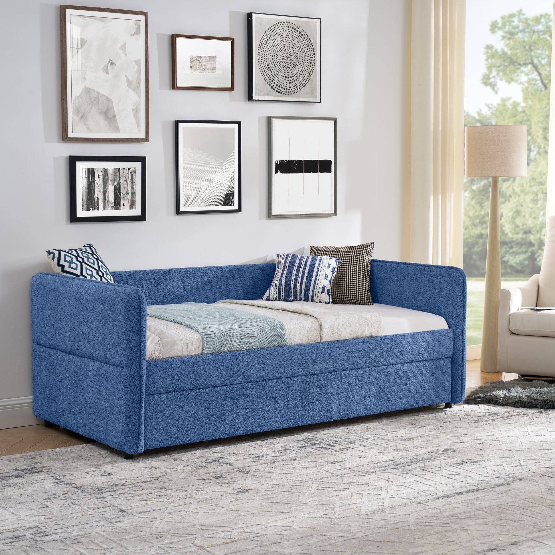 Upholstered Daybed With Pop Up Trundle - The Sleep Loft - Online Mattress Showroom NYC