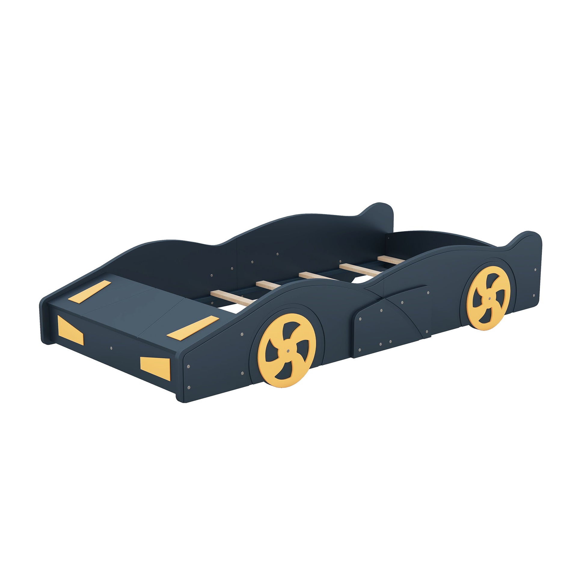 Race Car Shaped Platform Bed With Wheels And Storage - The Sleep Loft - Online Mattress Showroom NYC