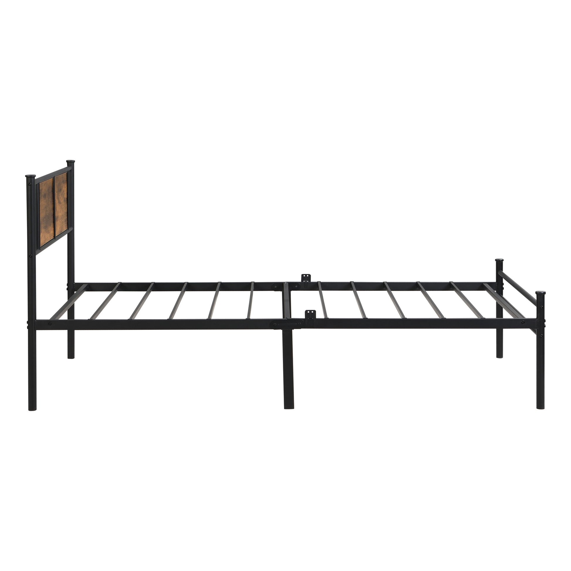 ModerMetal Bedframe With Wood Panel Headboard - The Sleep Loft - Online Mattress Showroom NYC