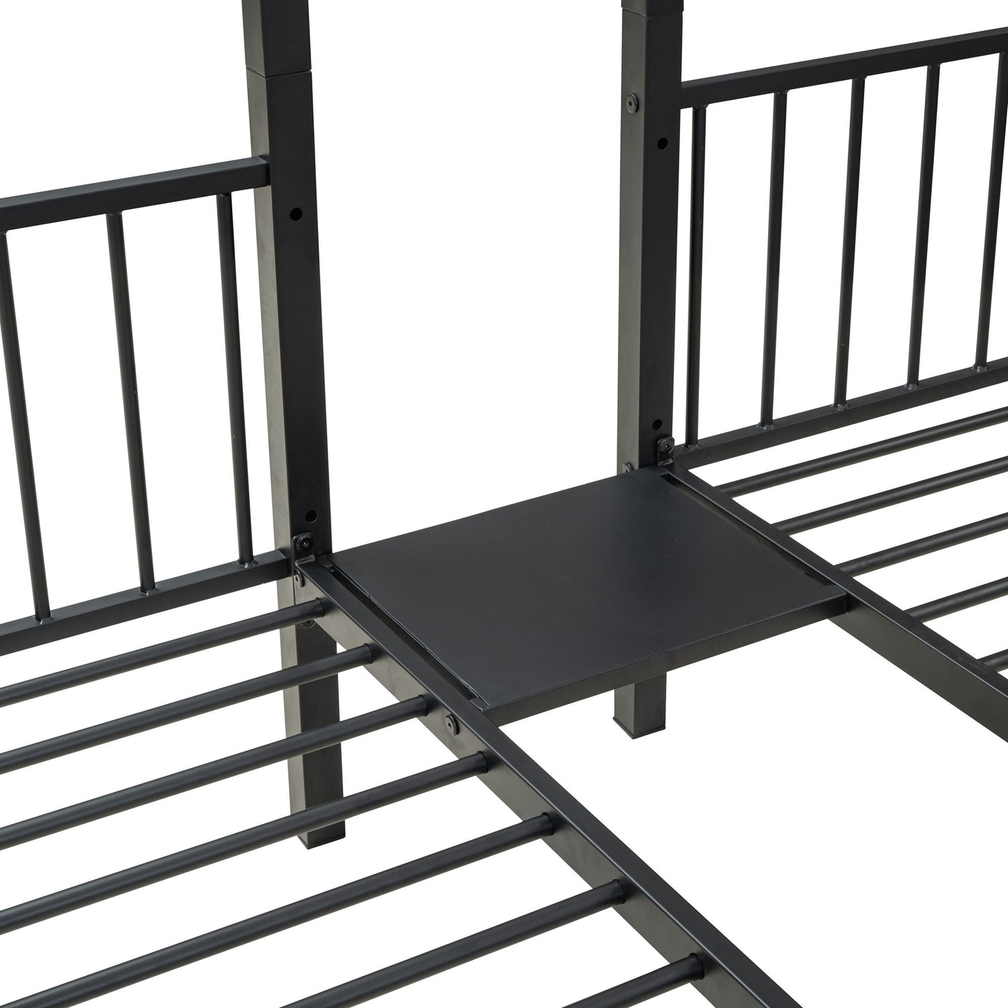 Full Over Twin-Twin Triple Bunk Bed With Drawers And Staircase - Black - The Sleep Loft - Online Mattress Showroom NYC