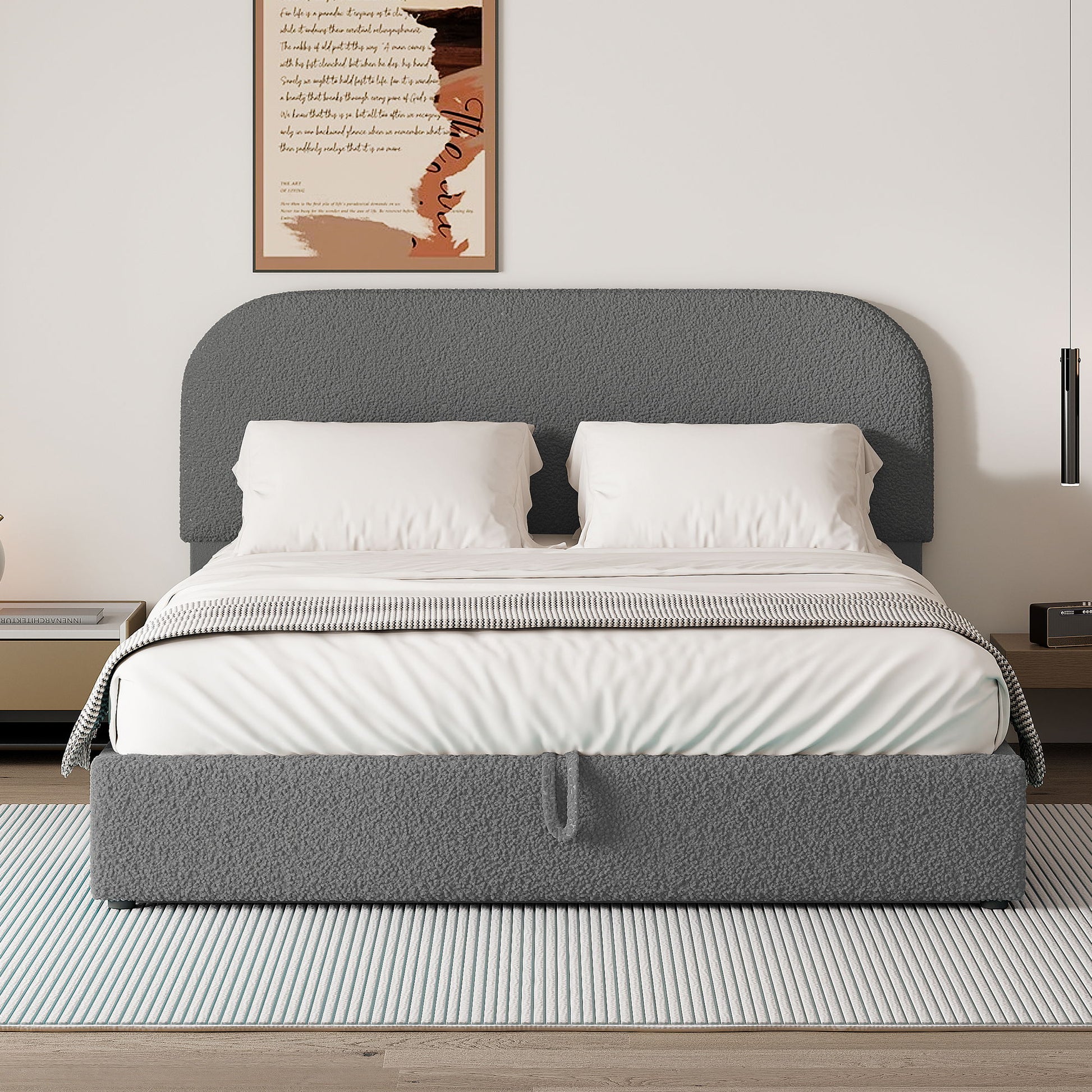 Upholstered Platform Bed With Hydraulic Storage System - The Sleep Loft - Online Mattress Showroom NYC