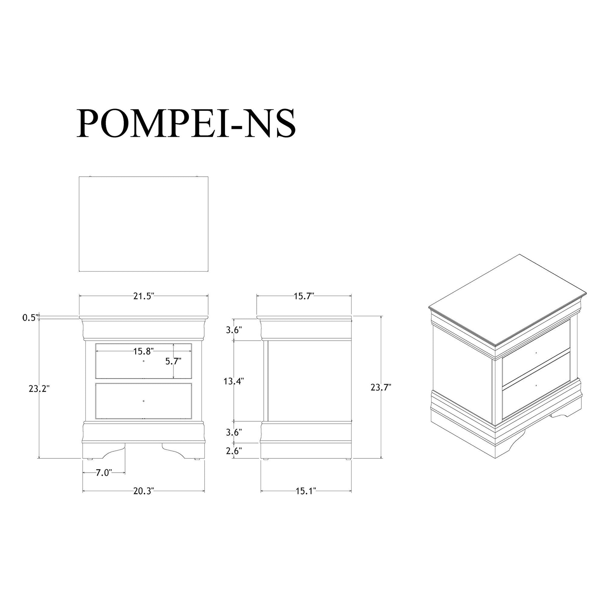 Shaker - Crocodile Metallic Nightstand - The Sleep Loft - Online Mattress Showroom NYC