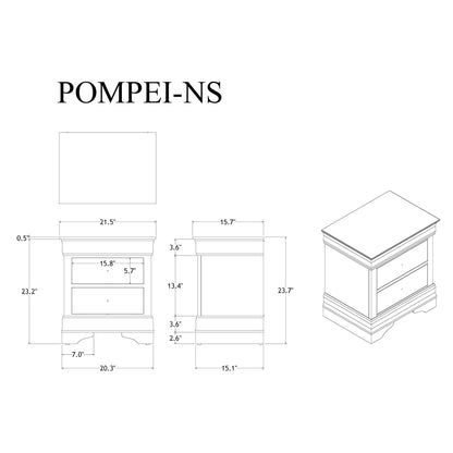 Shaker - Crocodile Metallic Nightstand - The Sleep Loft - Online Mattress Showroom NYC