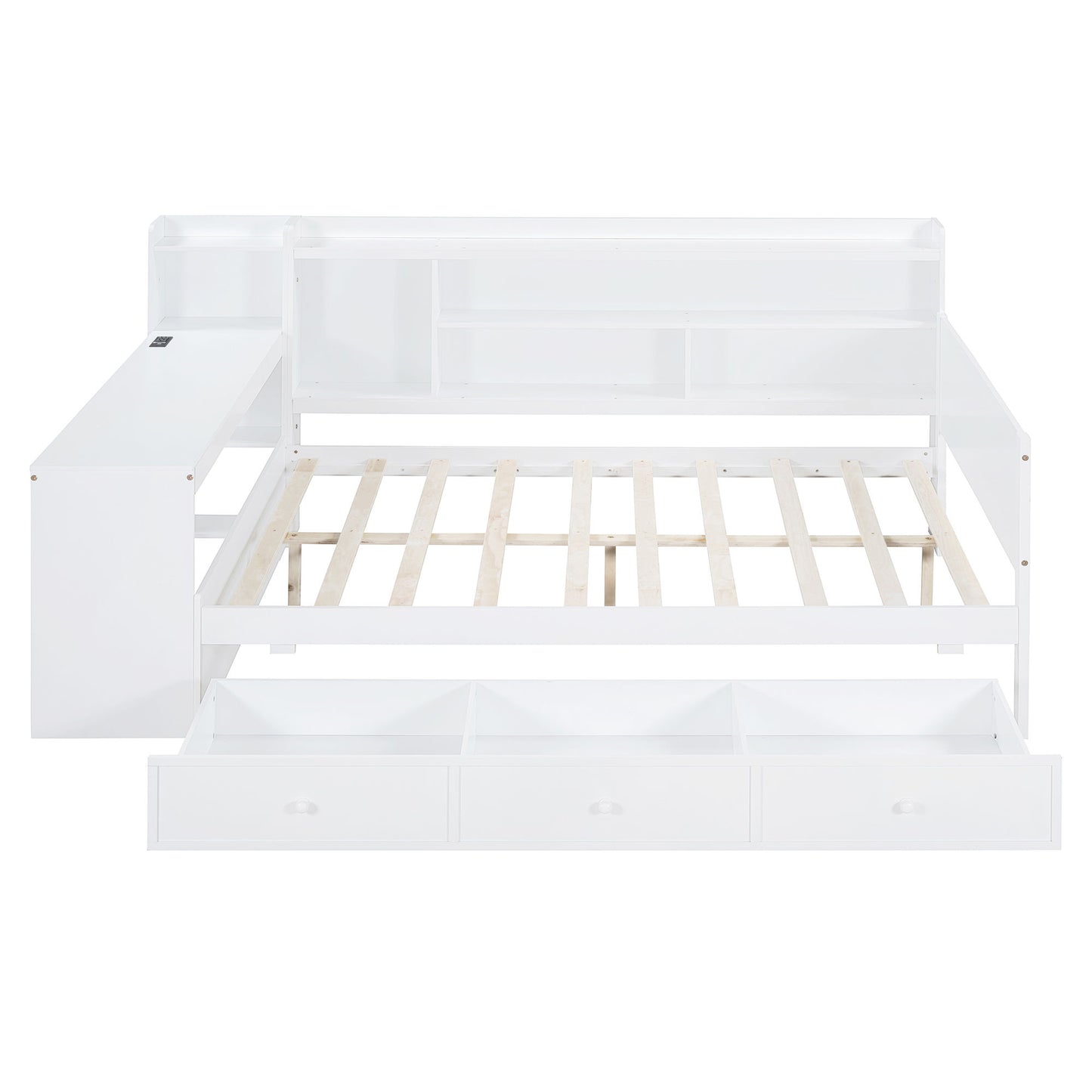 Daybed With 3 Drawers USB Ports And Desk - The Sleep Loft - Online Mattress Showroom NYC