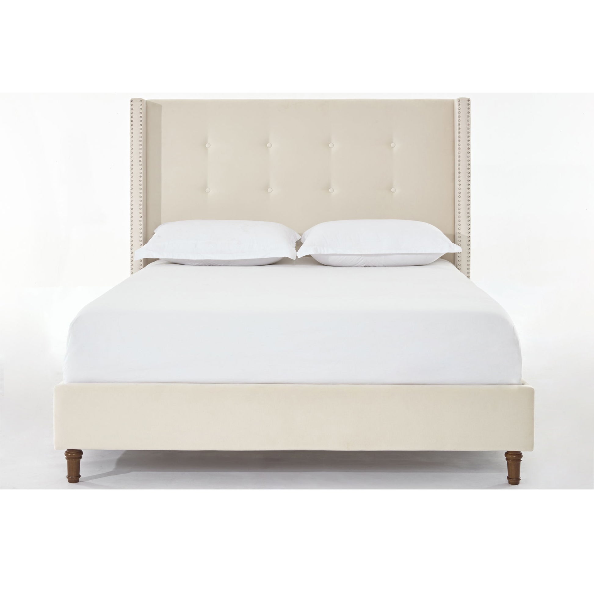 Peyton - Upholstered Bed With 54" High Headboard, Traditional Hand Buttoned Tufting - The Sleep Loft - Online Mattress Showroom NYC
