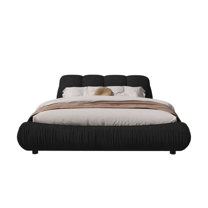 Luxury Upholstered Platform Bed With Oversized Padded Backrest And Solid Wood Frame - The Sleep Loft - Online Mattress Showroom NYC