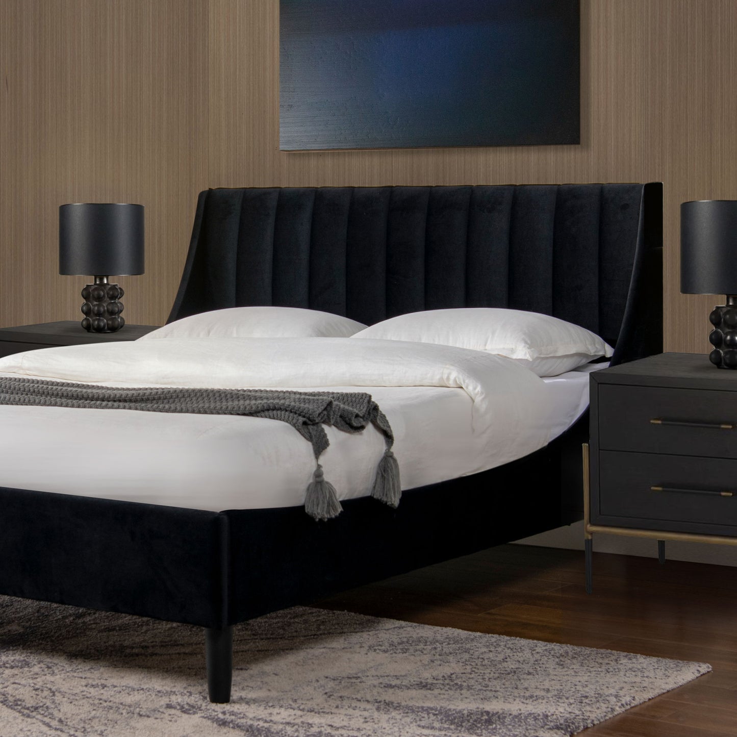 Aspen - Vertical Tufted Modern Headboard Platform Bed Set - The Sleep Loft - Online Mattress Showroom NYC