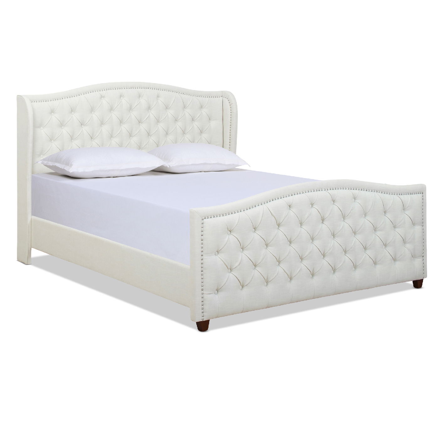 Marcella - Upholstered Shelter Headboard Bed Set - The Sleep Loft - Online Mattress Showroom NYC