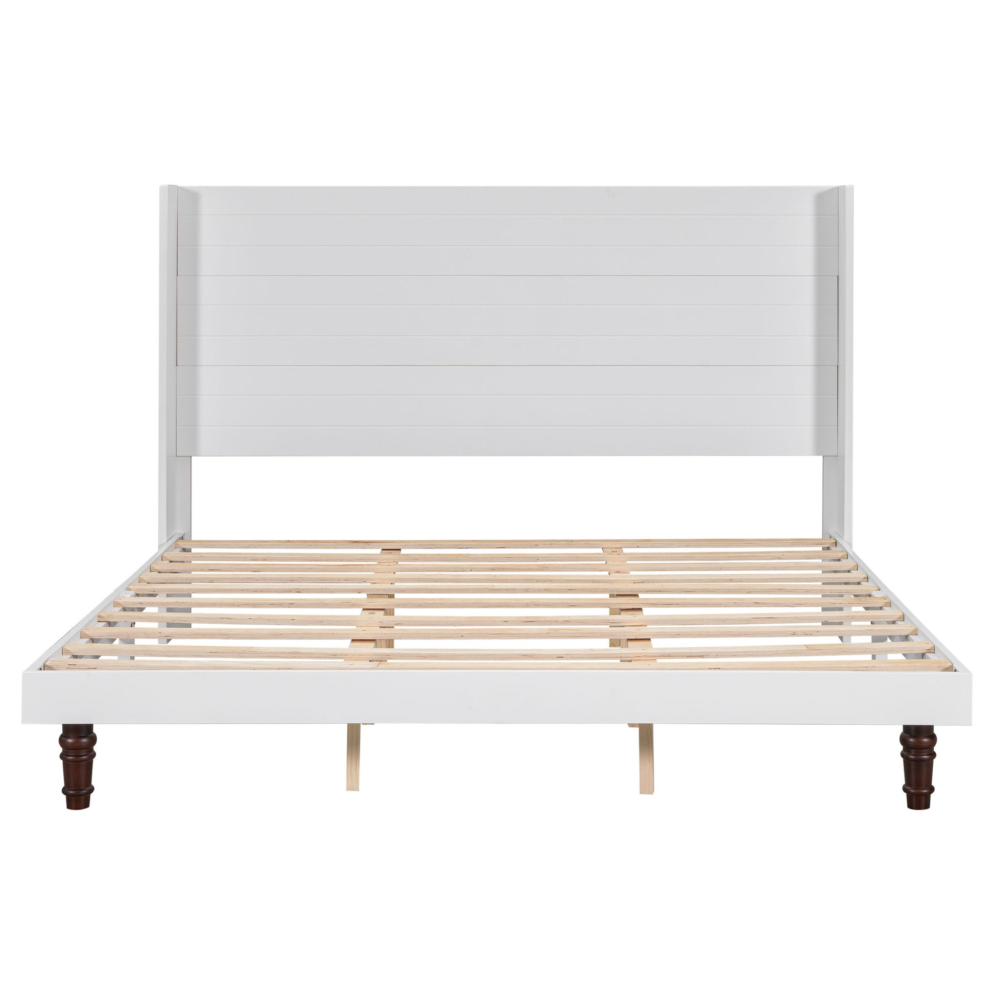 King Size, Stylish High Headboard Bed, High Quality - White - The Sleep Loft - Online Mattress Showroom NYC