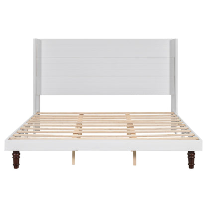 King Size, Stylish High Headboard Bed, High Quality - White - The Sleep Loft - Online Mattress Showroom NYC