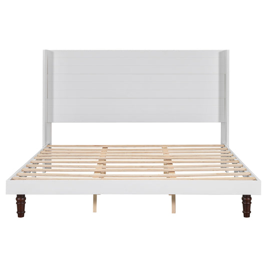 King Size, Stylish High Headboard Bed, High Quality - White - The Sleep Loft - Online Mattress Showroom NYC