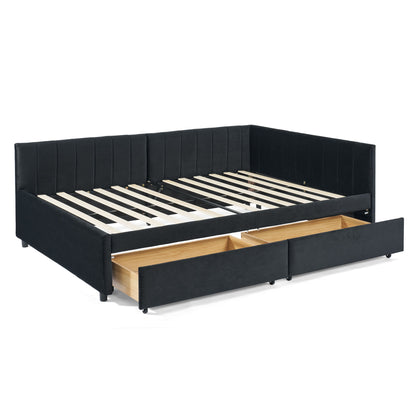 Upholstered Tufted Daybed Frame With Storage Drawers - The Sleep Loft - Online Mattress Showroom NYC