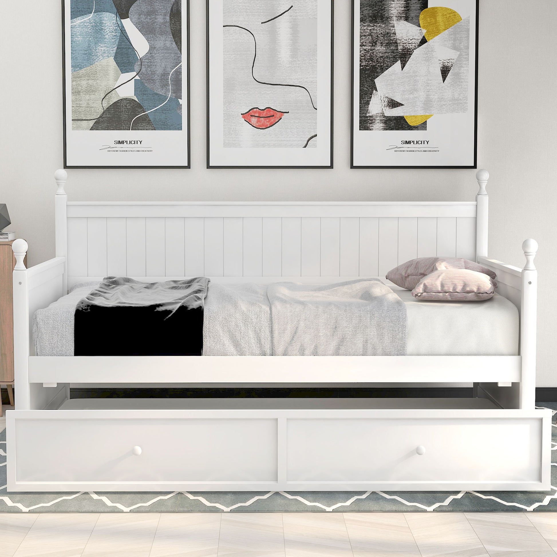 Twin Size Daybed & Twin Size Trundle - White - The Sleep Loft - Online Mattress Showroom NYC