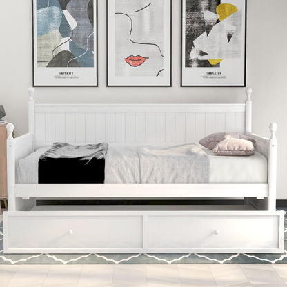 Twin Size Daybed & Twin Size Trundle - White - The Sleep Loft - Online Mattress Showroom NYC