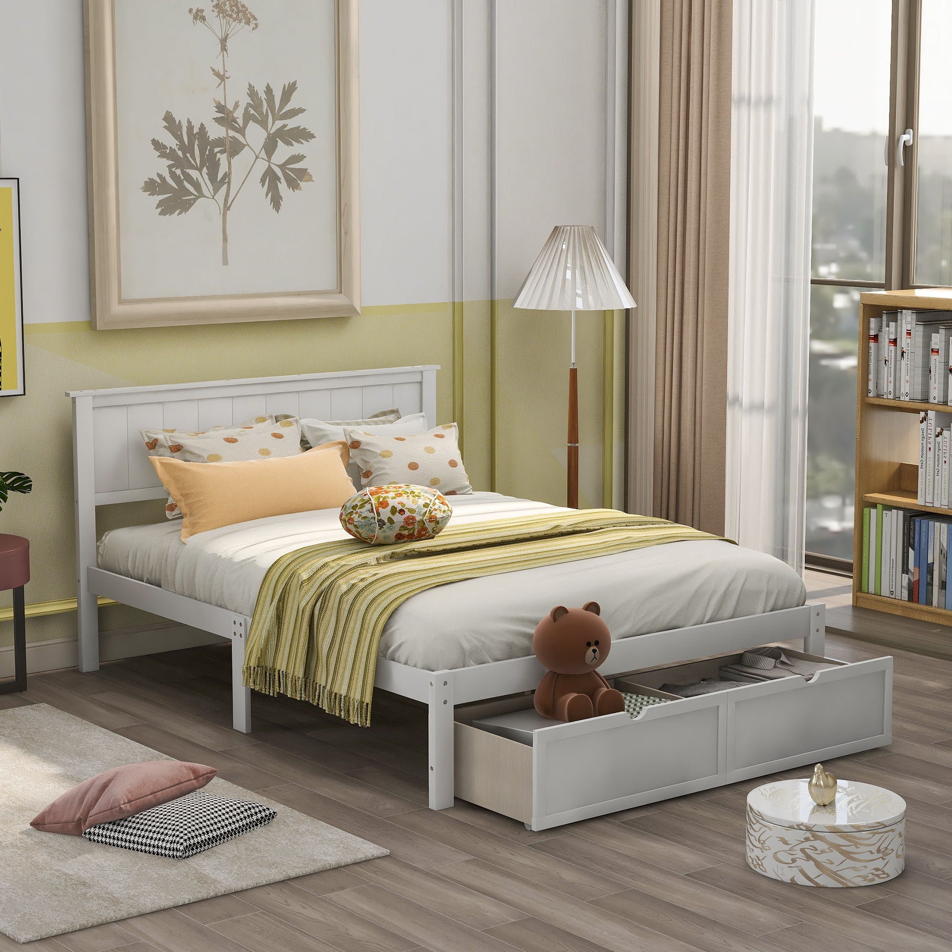 Full Size Platform Bed With Under Bed Drawers - White - The Sleep Loft - Online Mattress Showroom NYC