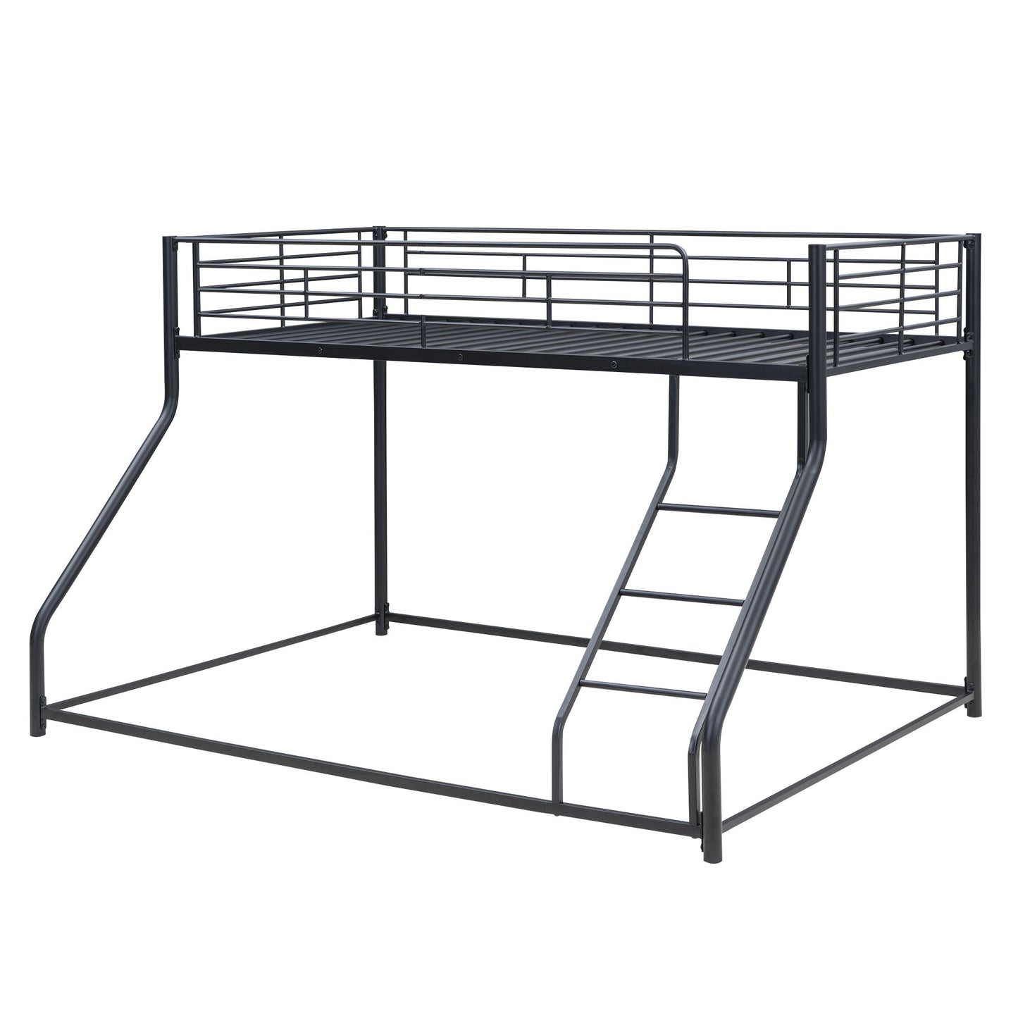 Metal Floor Bunk Bed With Sloped Ladder, Space Saving Design - The Sleep Loft - Online Mattress Showroom NYC