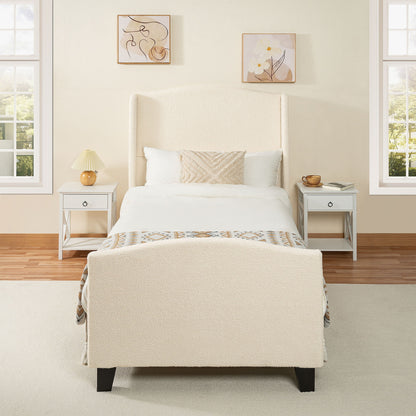 Platform Bed Frame With Tall Headboard And High Footboard