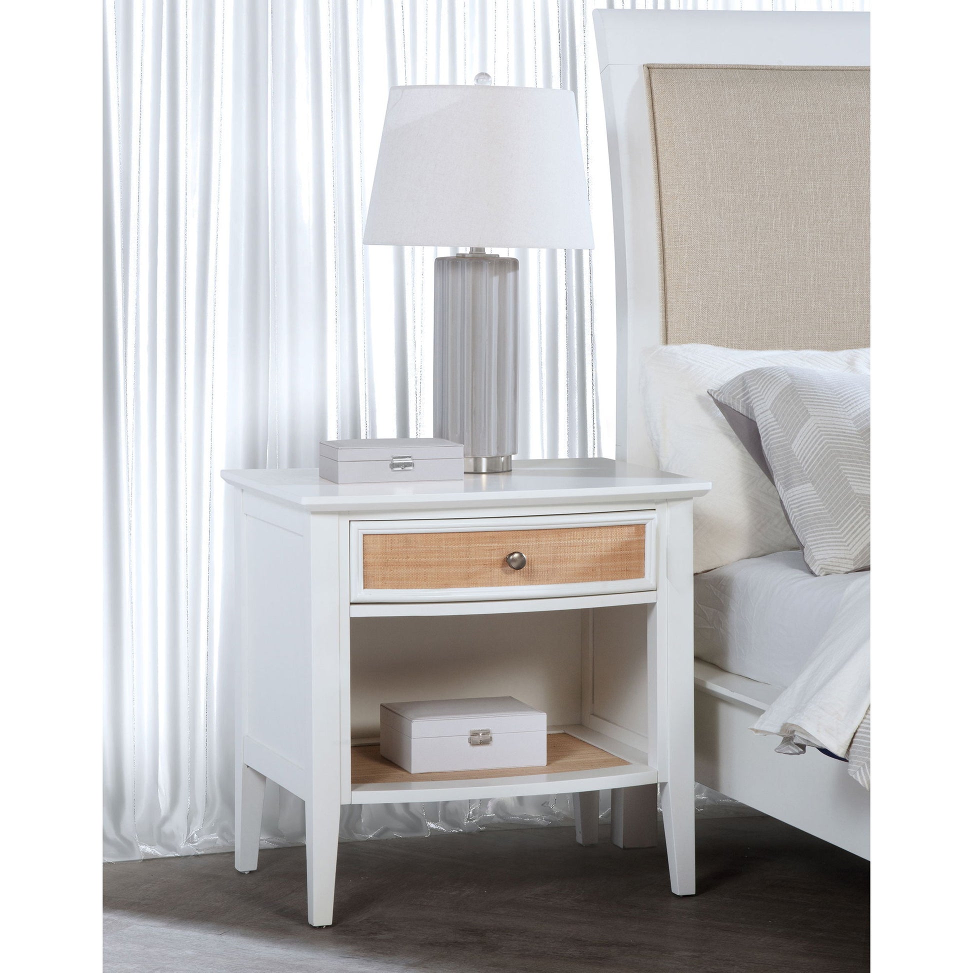 Talia - 1 Drawer Nightstand - White - The Sleep Loft - Online Mattress Showroom NYC