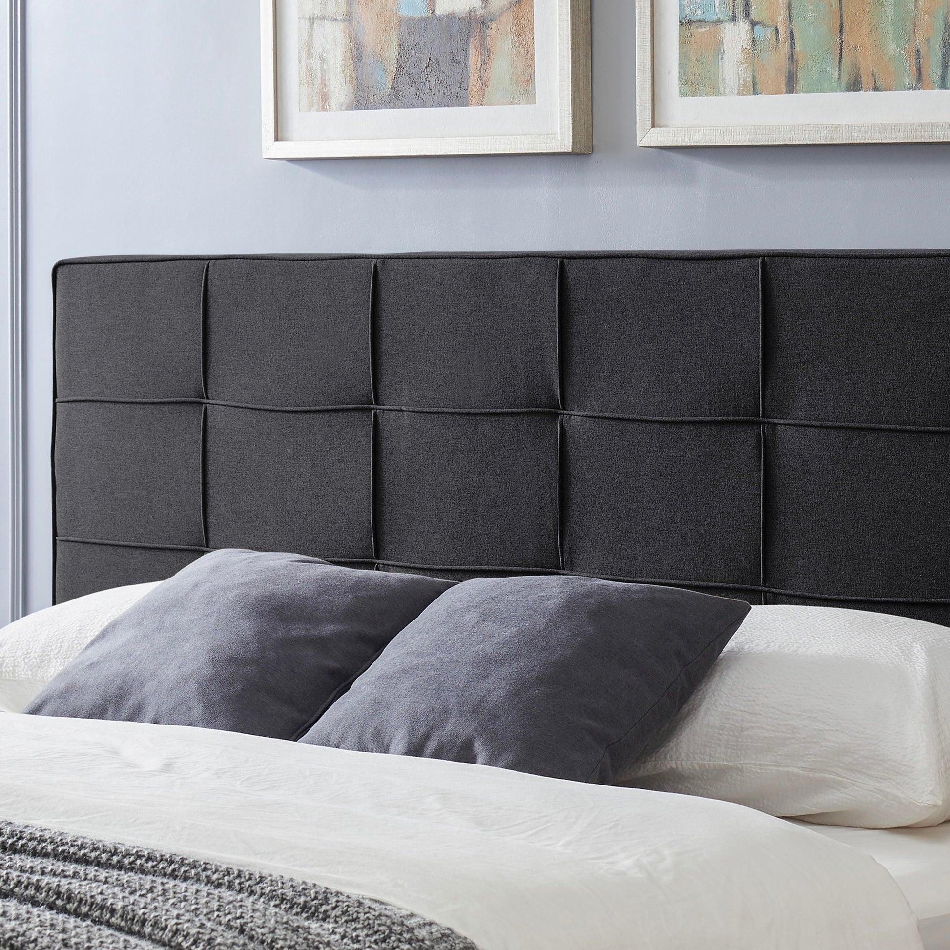 Marakesh - Contemporary Fabric Upholstered King / California King Headboard - Black - The Sleep Loft - Online Mattress Showroom NYC