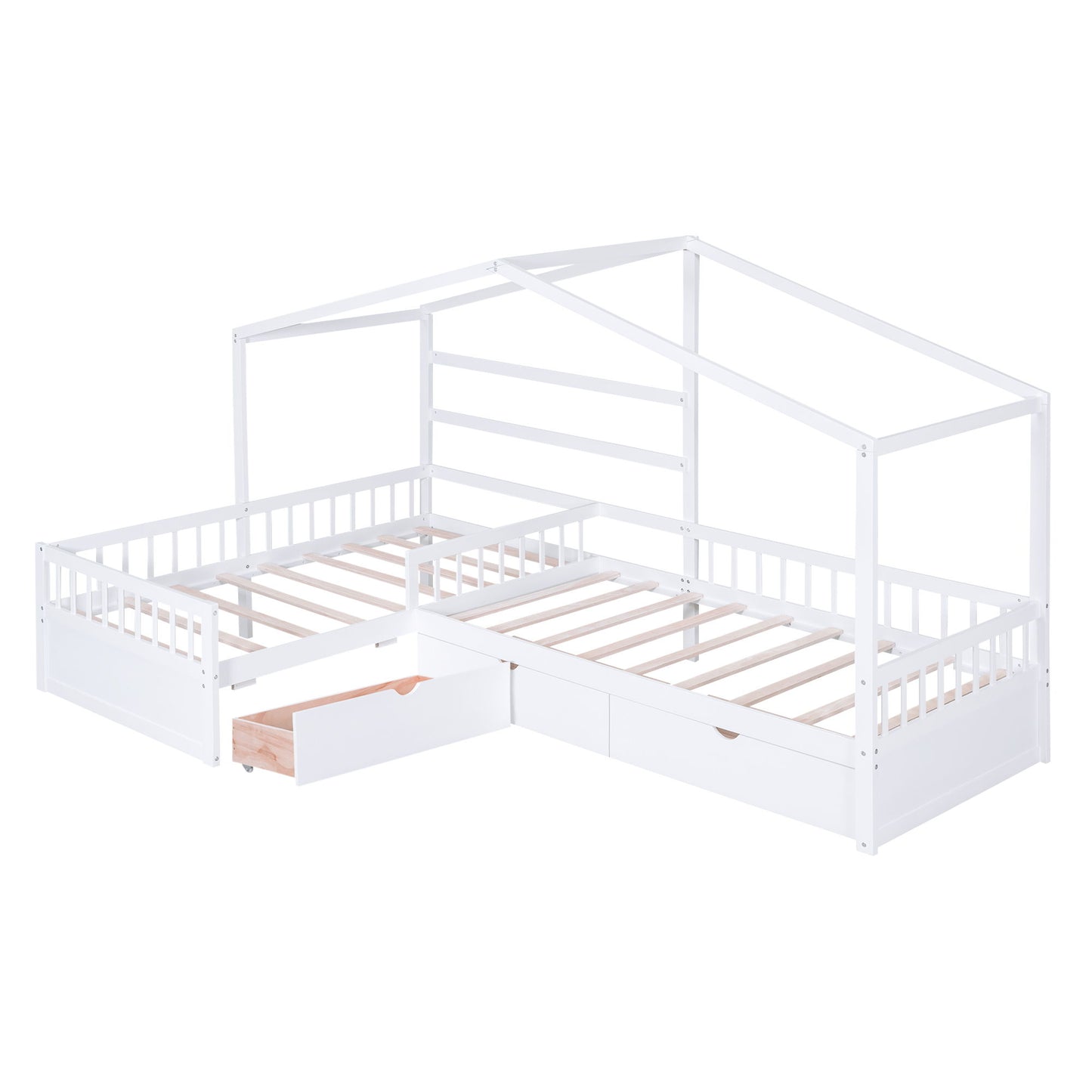 L Shape Platform Bed With 3 Storage Drawers - The Sleep Loft - Online Mattress Showroom NYC