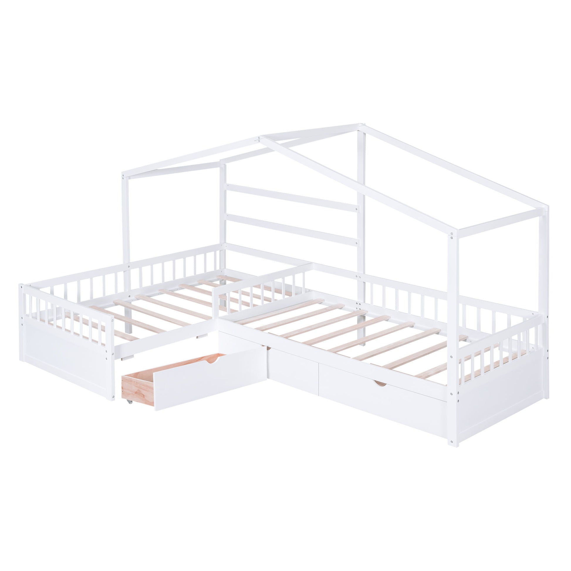 L Shape Platform Bed With 3 Storage Drawers - The Sleep Loft - Online Mattress Showroom NYC