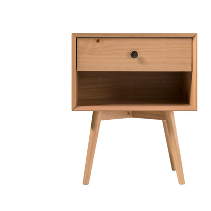 Mid Century Modern Single Drawer Nightstand - The Sleep Loft - Online Mattress Showroom NYC