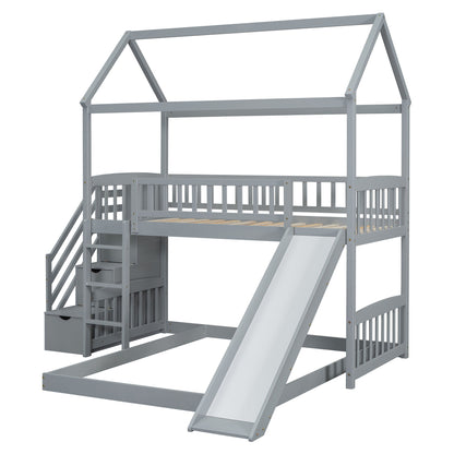 House Bunk Bed With Slide - The Sleep Loft - Online Mattress Showroom NYC