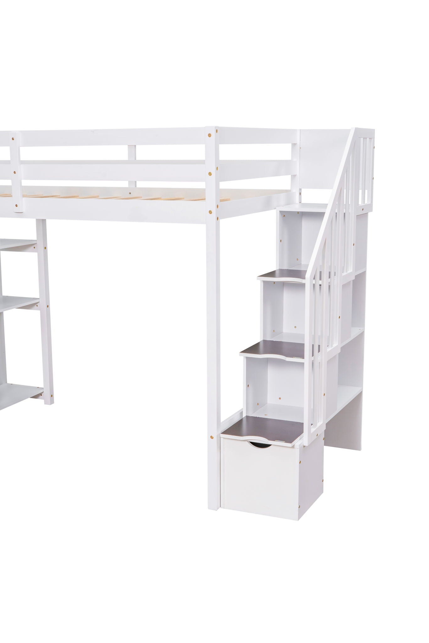 Loft Bed With Storage Drawers And Stairs With Shelves - The Sleep Loft - Online Mattress Showroom NYC