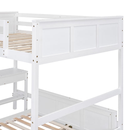 Full Over Full Bunk Bed With Desk - The Sleep Loft - Online Mattress Showroom NYC