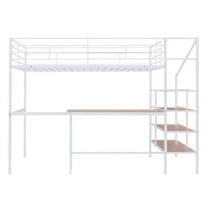 Loft Bed With Desk And Lateral Storage Ladder - The Sleep Loft - Online Mattress Showroom NYC