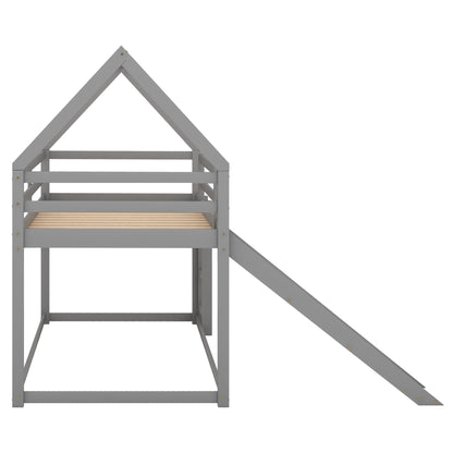 House Shape Bunk Bed With Slide And Ladder - The Sleep Loft - Online Mattress Showroom NYC