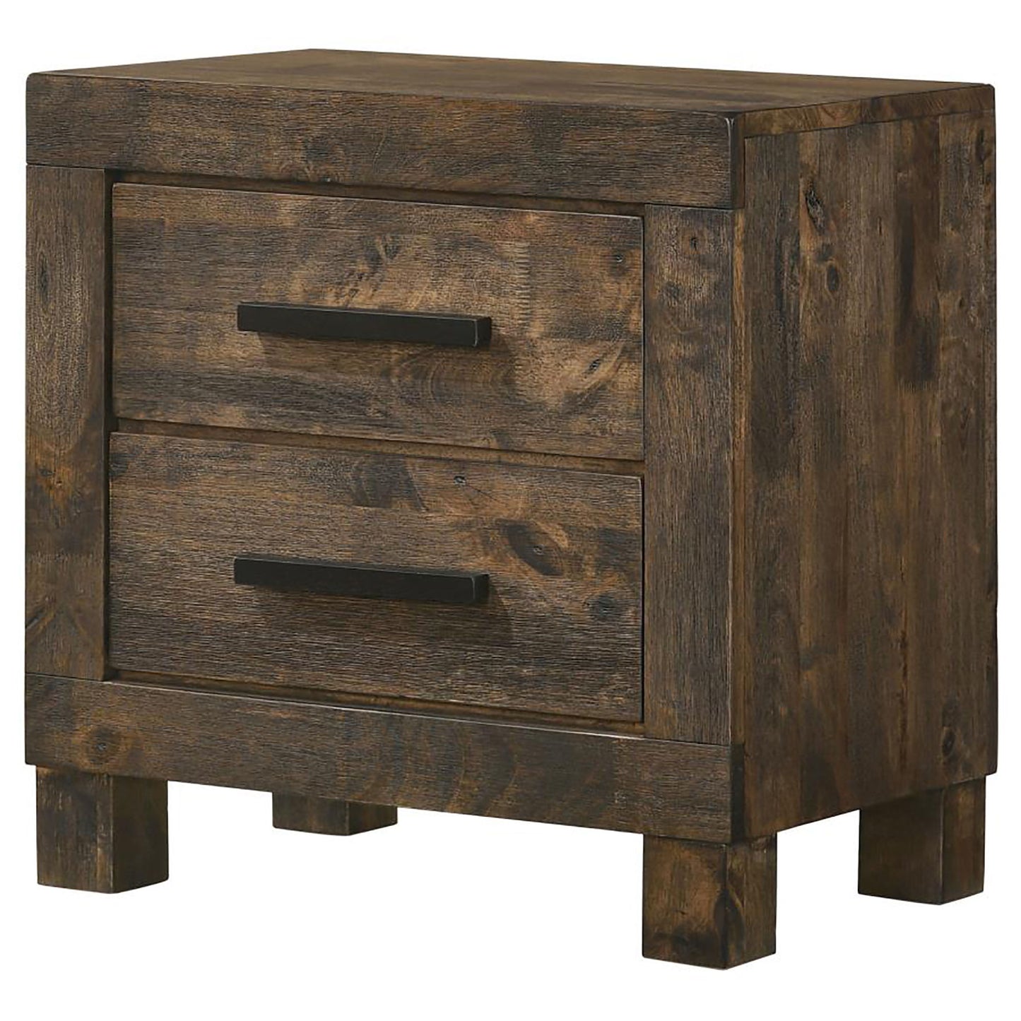 2 Drawer Nightstand - Brown Wood - The Sleep Loft - Online Mattress Showroom NYC