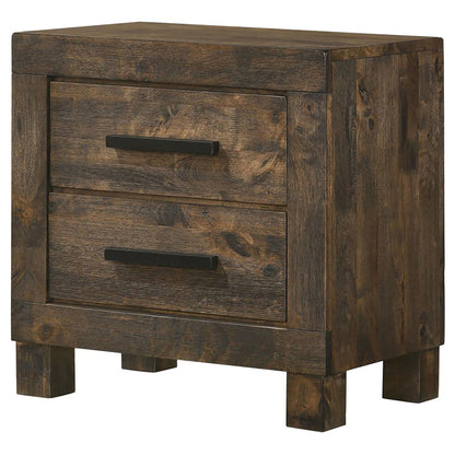 2 Drawer Nightstand - Brown Wood - The Sleep Loft - Online Mattress Showroom NYC
