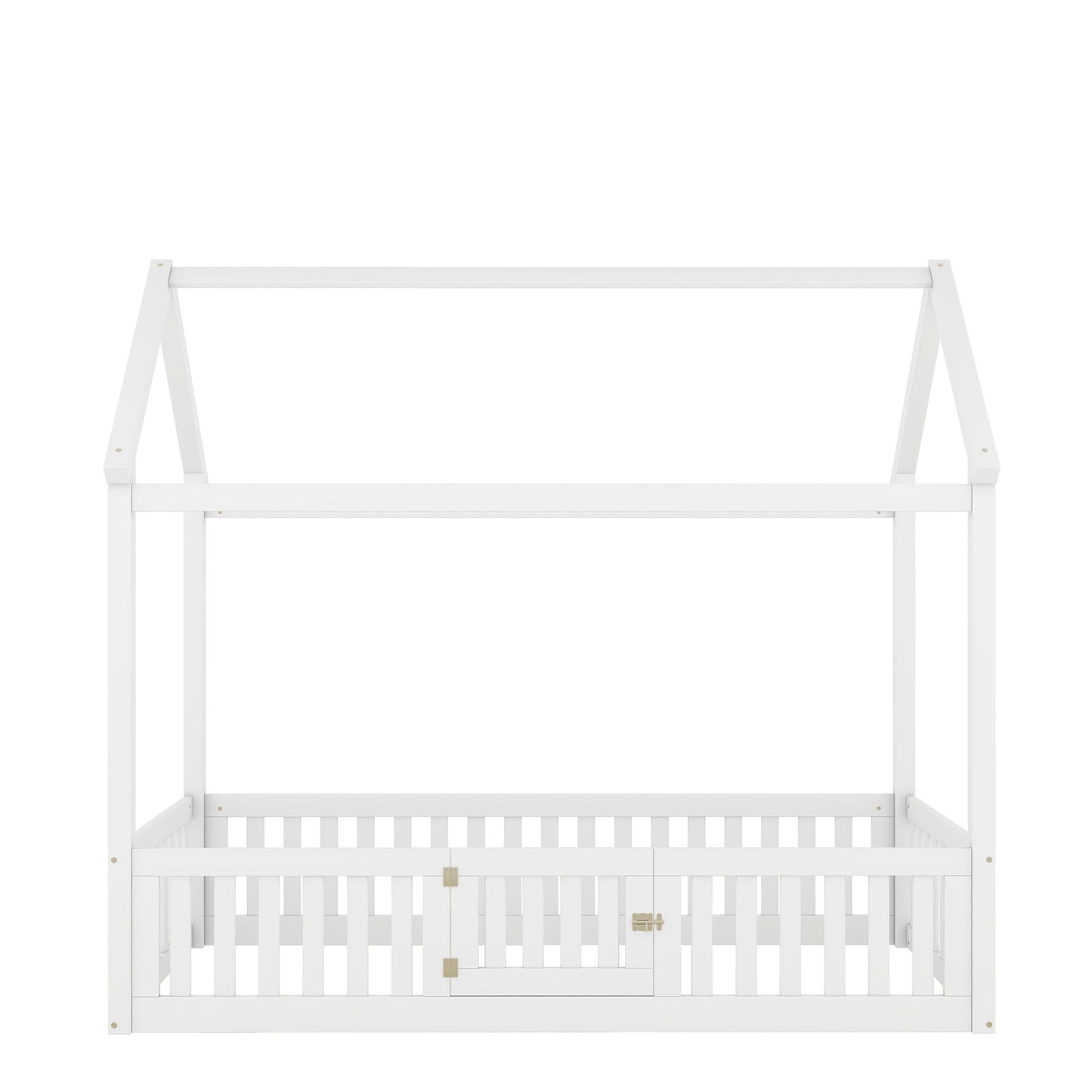 Wood House Bed With Fence And Door - The Sleep Loft - Online Mattress Showroom NYC