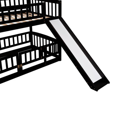 Low Bunk Bed With Slide, Fence And Ladder - The Sleep Loft - Online Mattress Showroom NYC