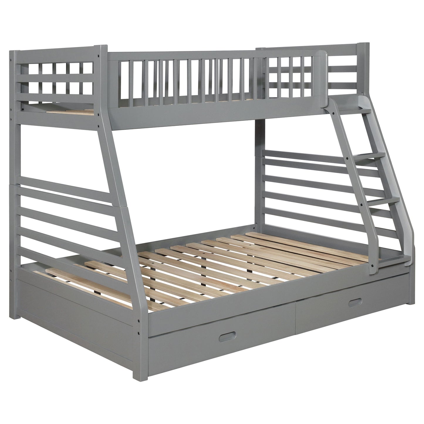 Keira - 2 Drawer Twin Over Full Bunk Bed - Gray - The Sleep Loft - Online Mattress Showroom NYC