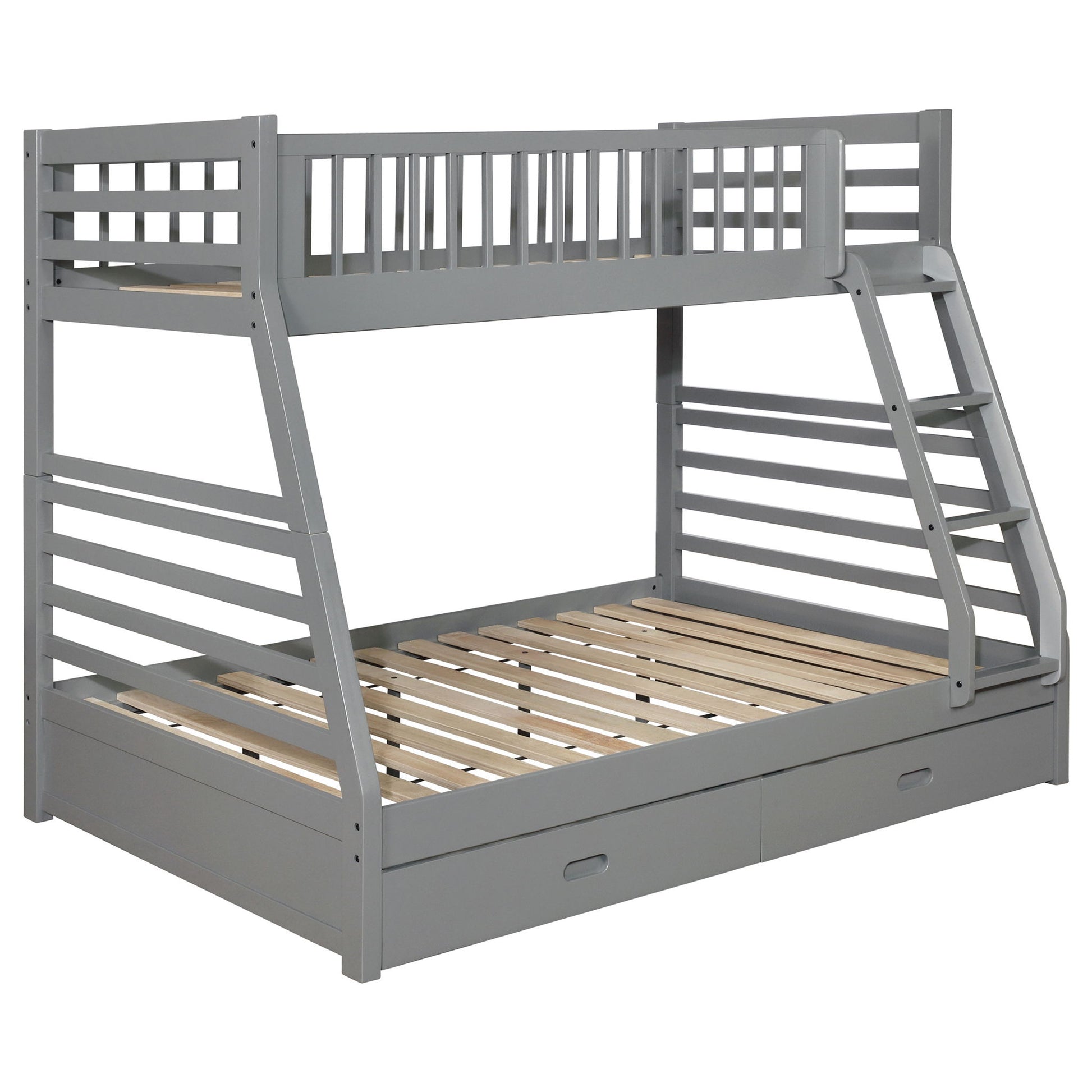 Keira - 2 Drawer Twin Over Full Bunk Bed - Gray - The Sleep Loft - Online Mattress Showroom NYC