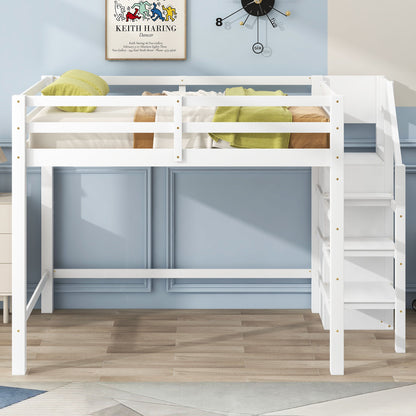 Loft Bed With Built In Storage Wardrobe And Staircase - The Sleep Loft - Online Mattress Showroom NYC