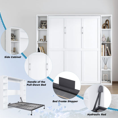 Queen Murphy Bed With Storage Cabinet - White - The Sleep Loft - Online Mattress Showroom NYC