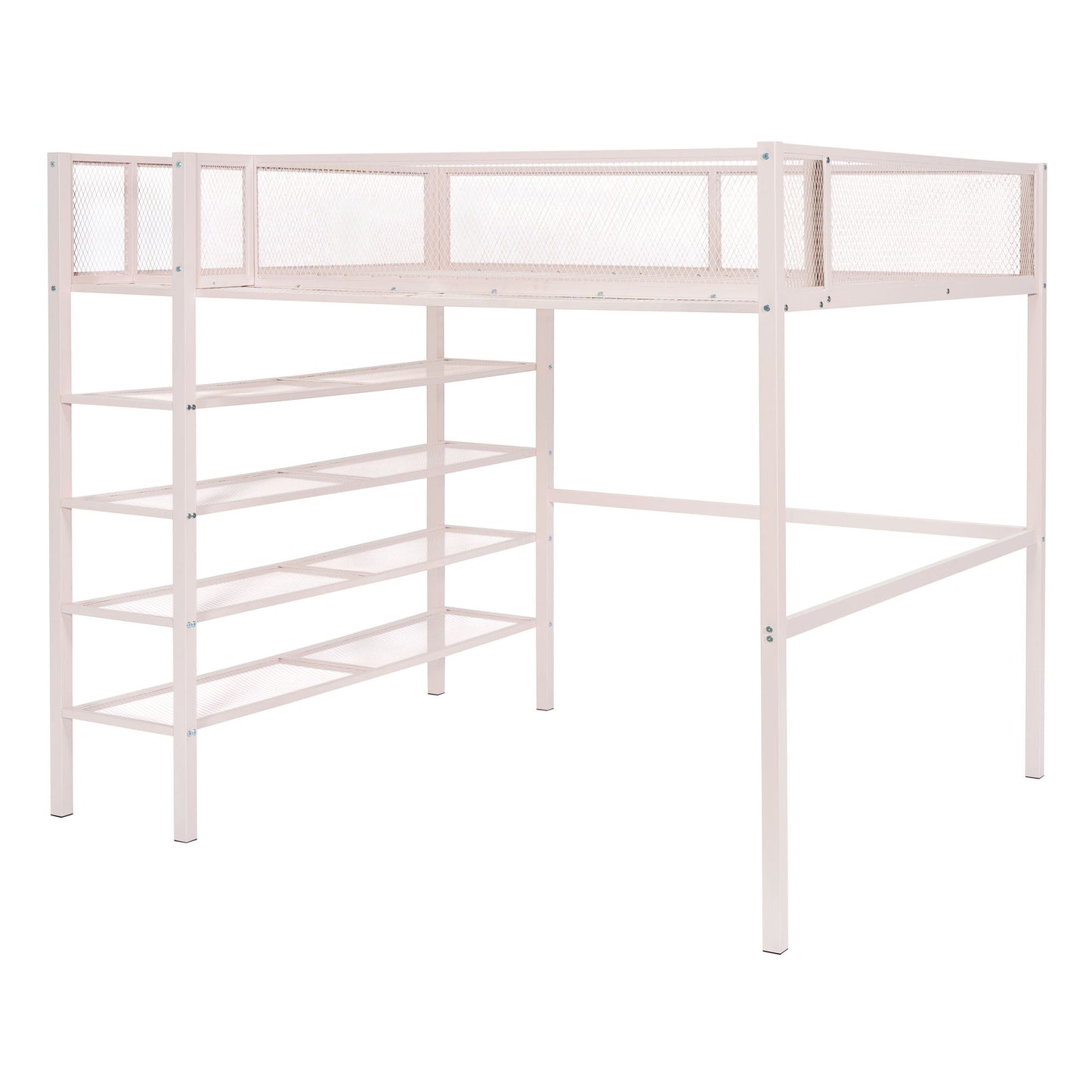 Loft Bed With 4 Tier Shelves And Storage - The Sleep Loft - Online Mattress Showroom NYC