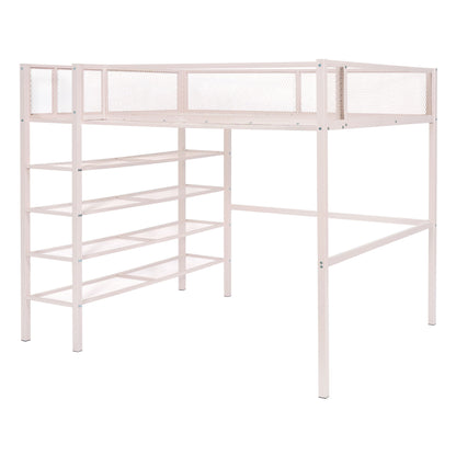 Loft Bed With 4 Tier Shelves And Storage - The Sleep Loft - Online Mattress Showroom NYC