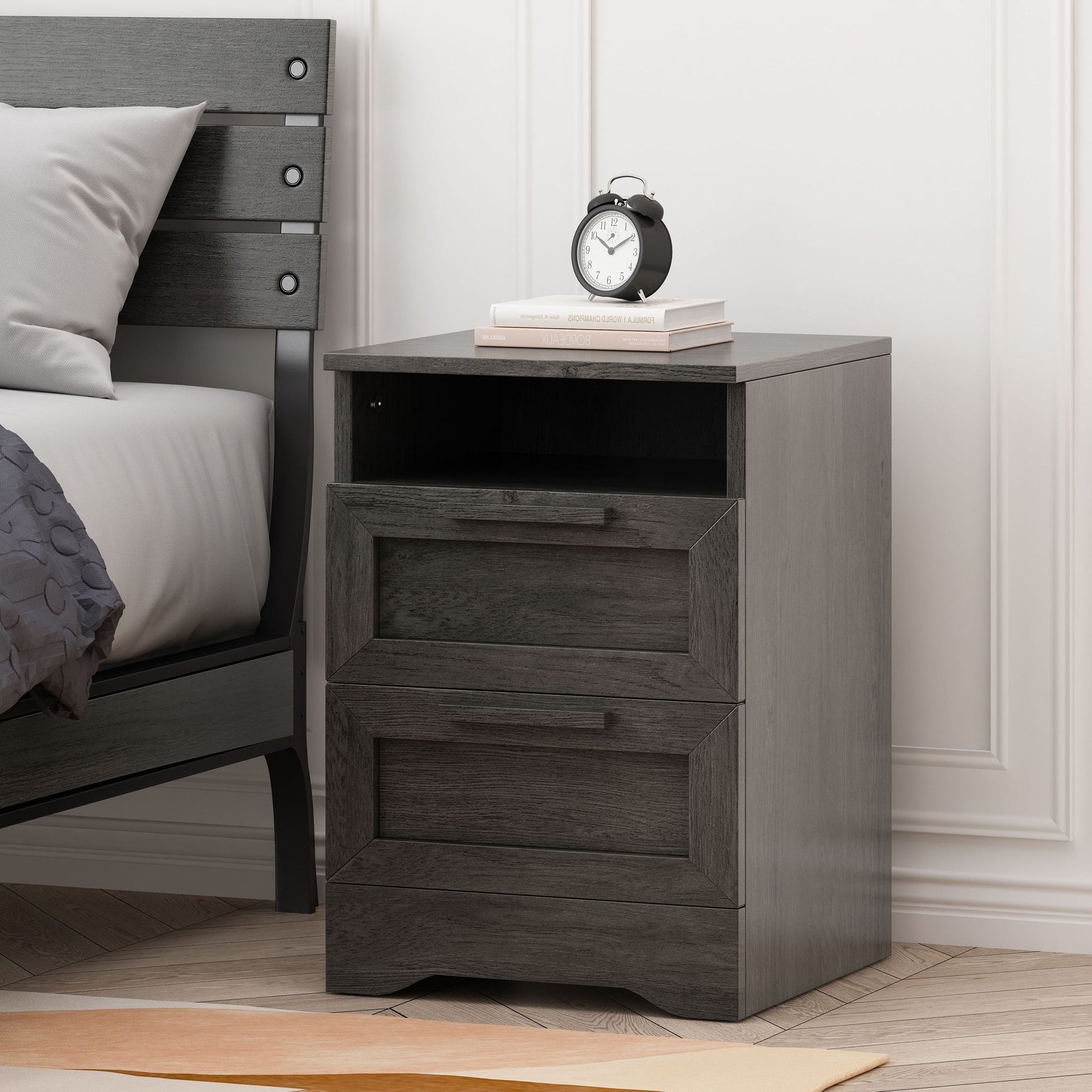 Broxon - Rustic Drawer Nightstand - The Sleep Loft - Online Mattress Showroom NYC