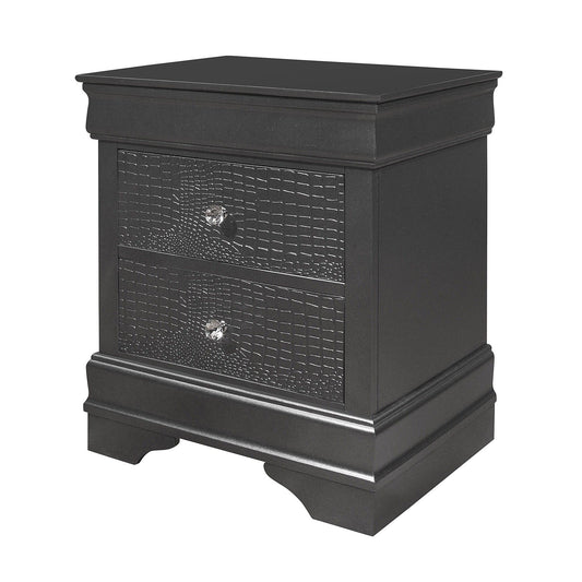 Shaker - Crocodile Metallic Nightstand - The Sleep Loft - Online Mattress Showroom NYC