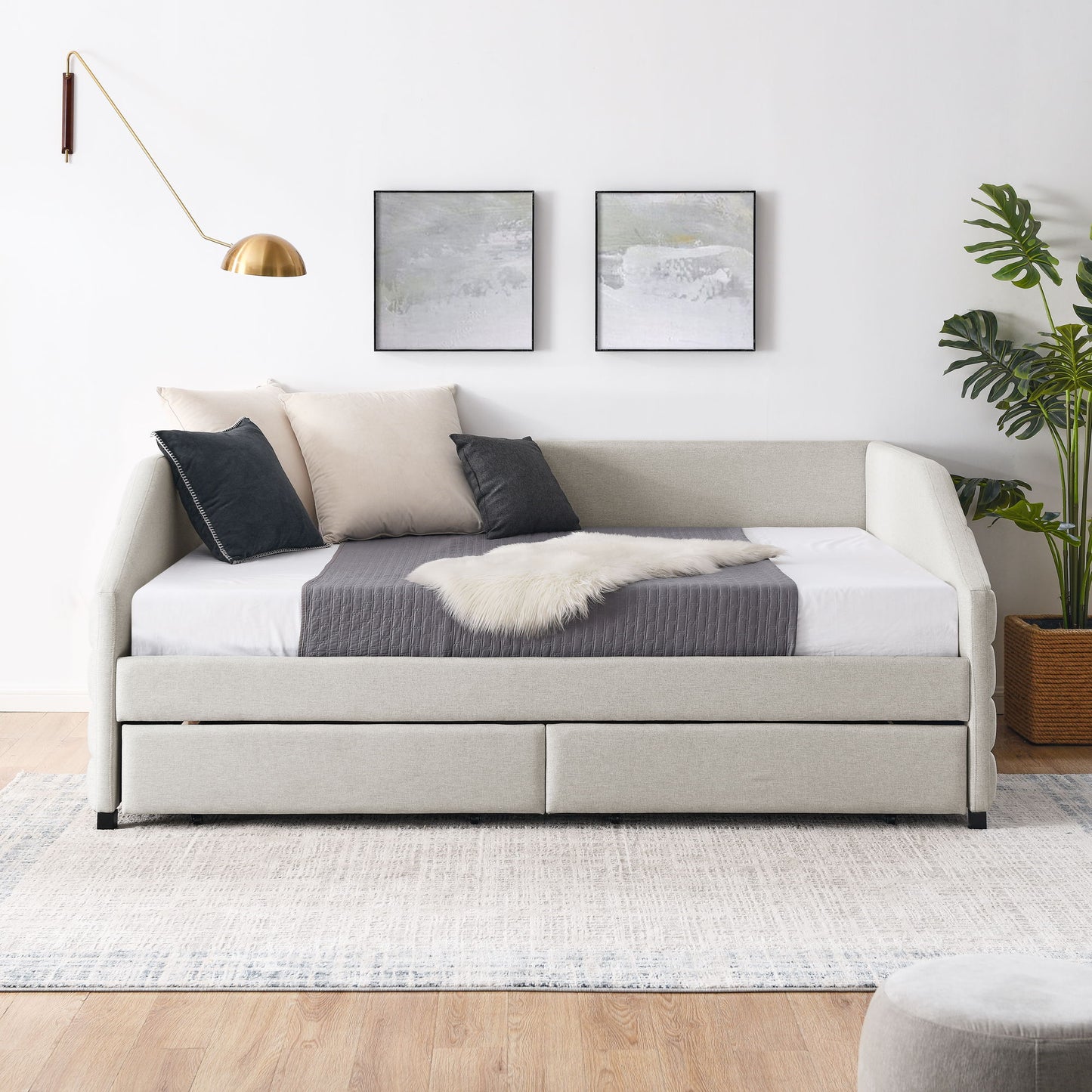 Elegant Daybed With Trundle Upholstered Tufted Sofa Bed - The Sleep Loft - Online Mattress Showroom NYC