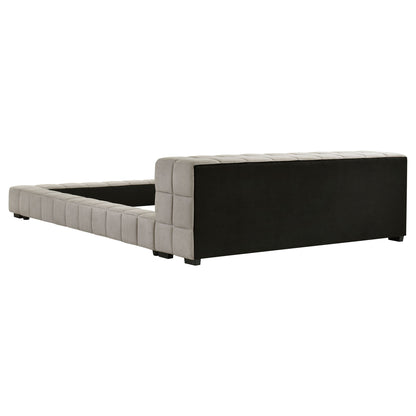 Kinsley - Upholstered Full Platform Bed With Low Profile And Tufted Headboard - Taupe - The Sleep Loft - Online Mattress Showroom NYC